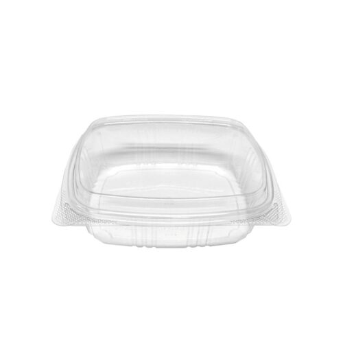 Get EC-21-CL Eco Clear Polypropylene 12 oz. Reusable Side-Dish/Large Sauce Cup with Hinged Lid - 24/Case