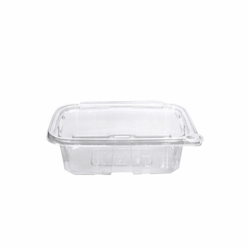 Tamper Tek 48 oz Round Clear Plastic Bowl - with Hinged Lid, Tamper-Evident  - 7 x 7