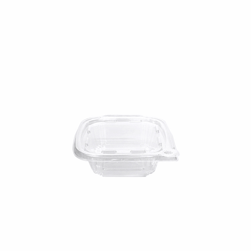 Choice 8 oz. Clear RPET Tall Hinged Deli Container with Domed Lid - 50/Pack