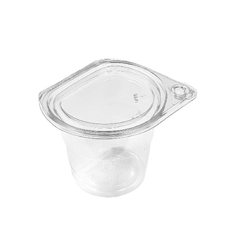 Eatery Essentials Hinged-Lid Tamper-Evident Container, 12oz, RPET, Clear, RPTTE12