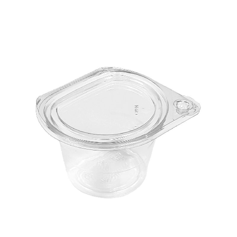 PET Container Hinged Flat Lid with Security Seal 240ml (200 Units)