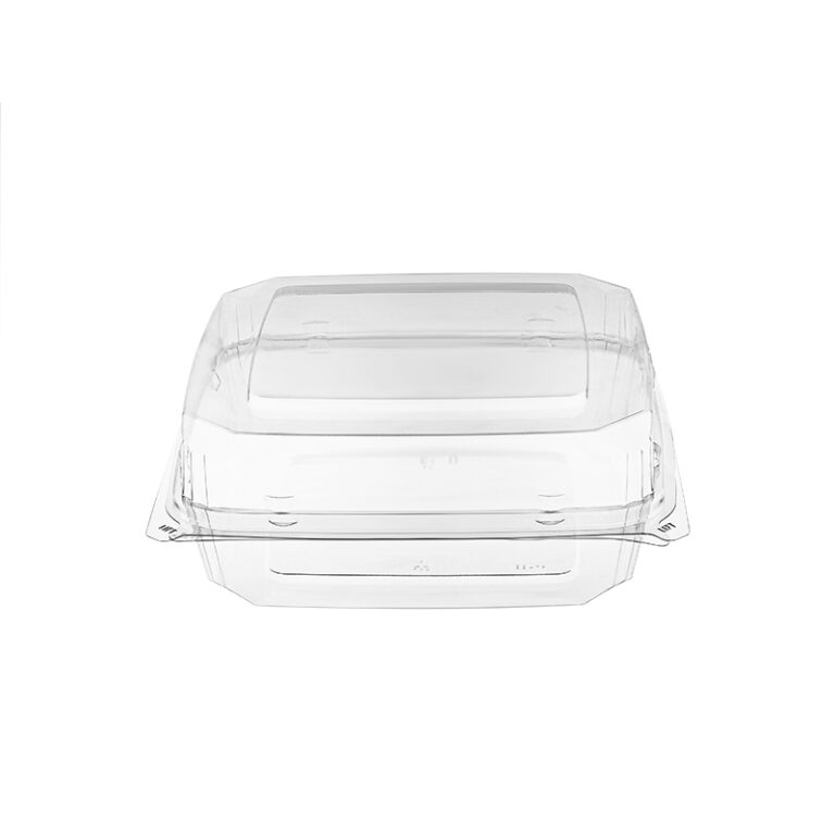 PCR PET HINGED 8X8X3 BAKERY HINGED CONTAINER Eatery Essentials