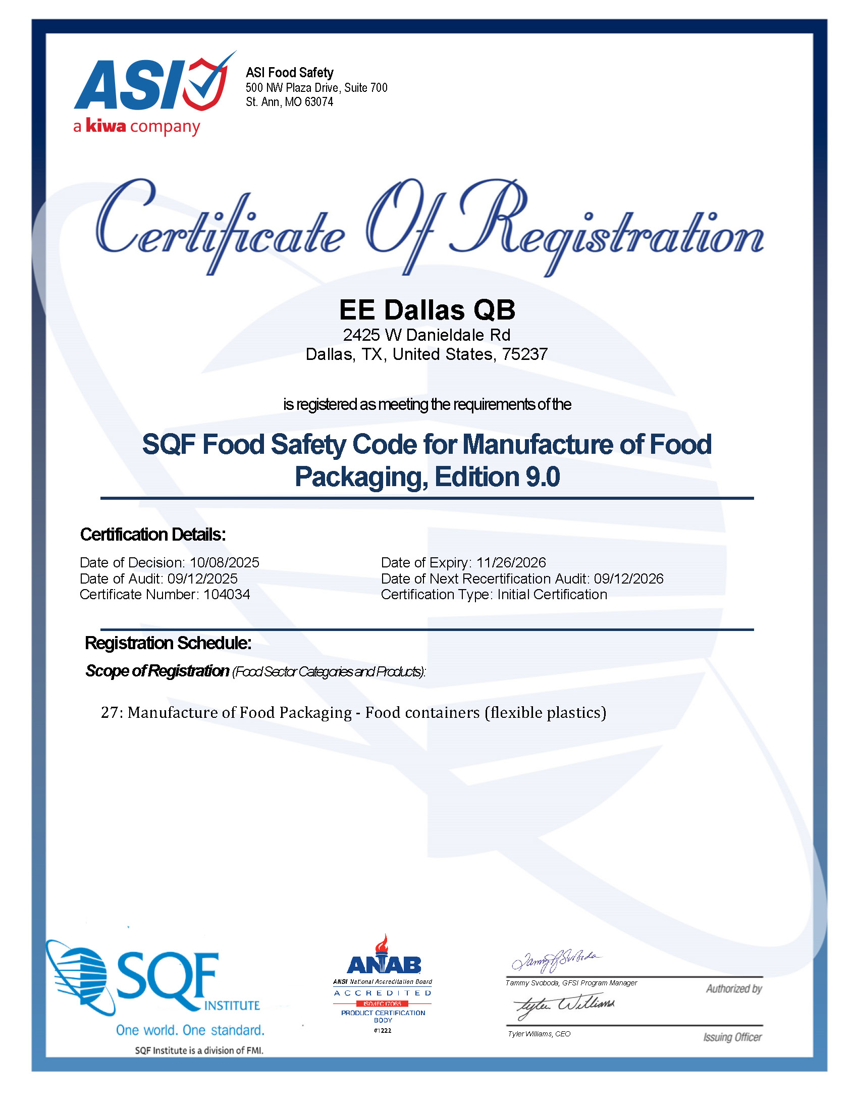 ASI Certificate-EE Dallas QB-10.09.2025